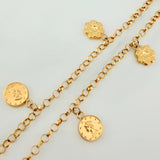 Tobillera Aro Seguido Dijes 5.85gr / 10 1/2 in / 2.97mm Oro Amarillo 18K %