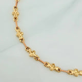 Pulso Rustico Flores 4.6gr / 8 3/4 in / 4.7mm  Oro Amarillo Rosa 18K %