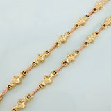 Pulso Rustico Flores 4.6gr / 8 3/4 in / 4.7mm  Oro Amarillo Rosa 18K %