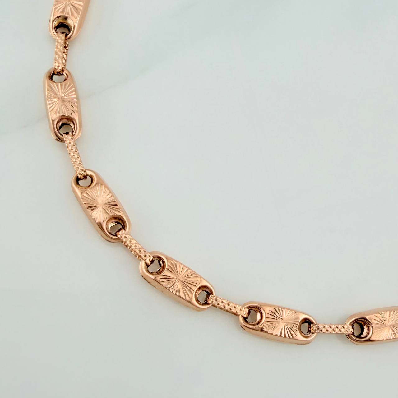 Rustic Link Bracelet 5.9gr / 8 in / Rose Gold 18K %
