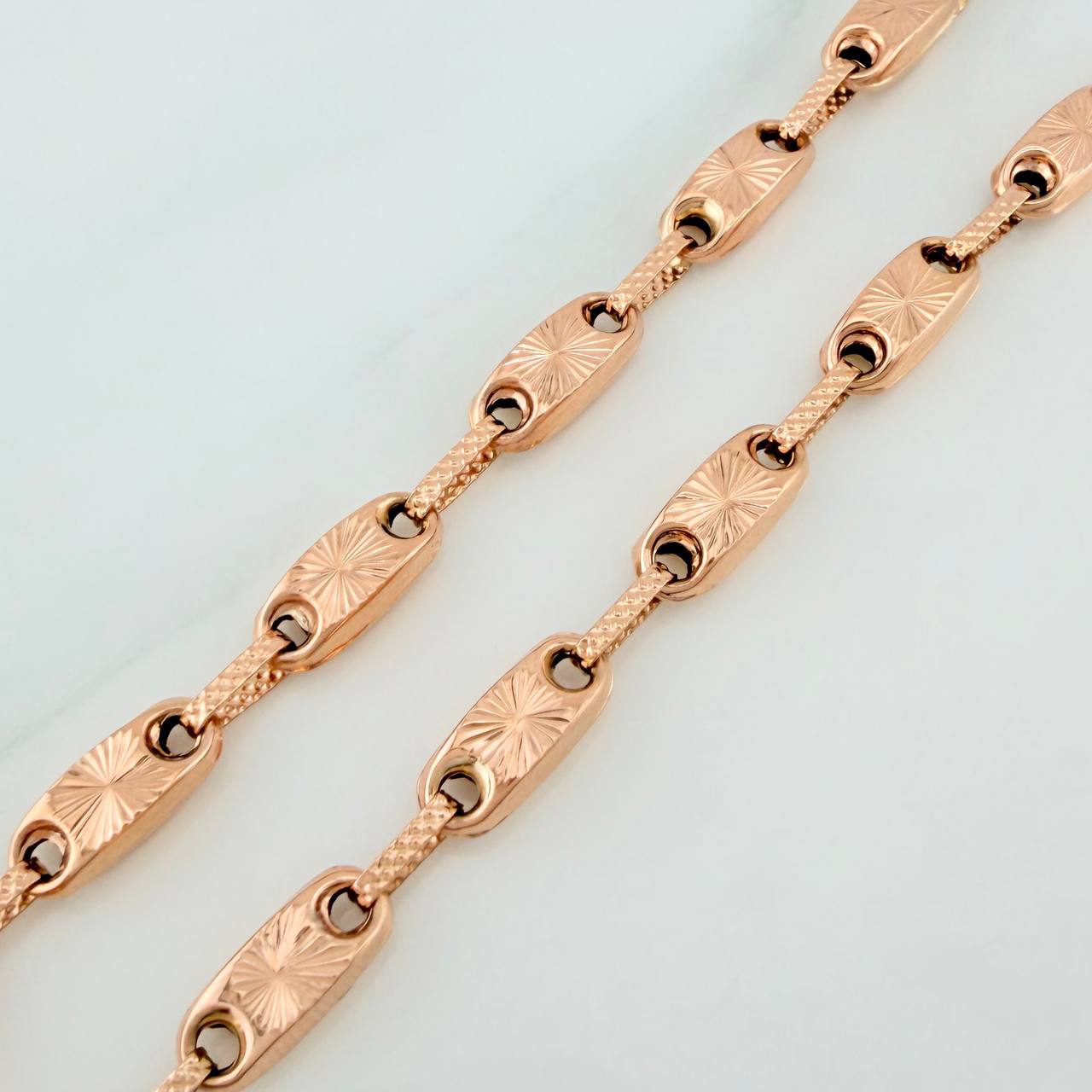 Rustic Link Bracelet 5.9gr / 8 in / Rose Gold 18K %