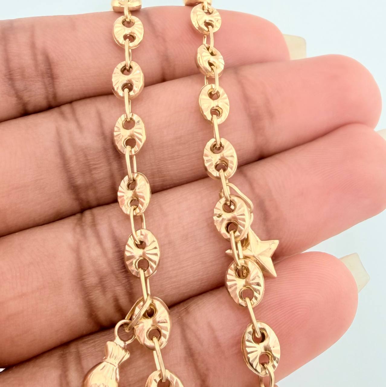 Tobillera GC Dijes 6.2gr / 9 3/4 in / Oro Amarillo 18K %