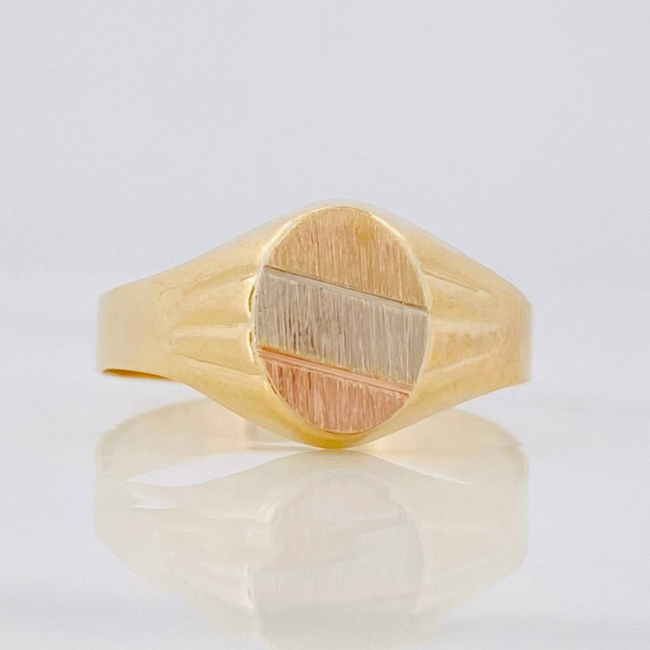 Oval Signet Ring 1.55g / T8 1/4 Three Golds 18K