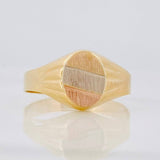 Oval Signet Ring 1.55g / T8 1/4 Three Golds 18K