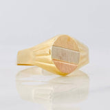 Oval Signet Ring 1.55g / T8 1/4 Three Golds 18K