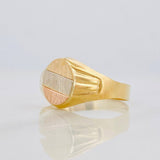 Oval Signet Ring 1.55g / T8 1/4 Three Golds 18K