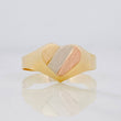 Heart Signet Ring 1.55g / T8 1/2 Three Golds 18K