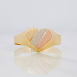 Heart Signet Ring 1.55g / T8 1/2 Three Golds 18K