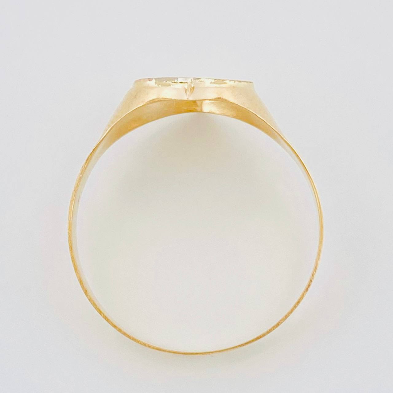 Heart Signet Ring 1.55g / T8 1/2 Three Golds 18K