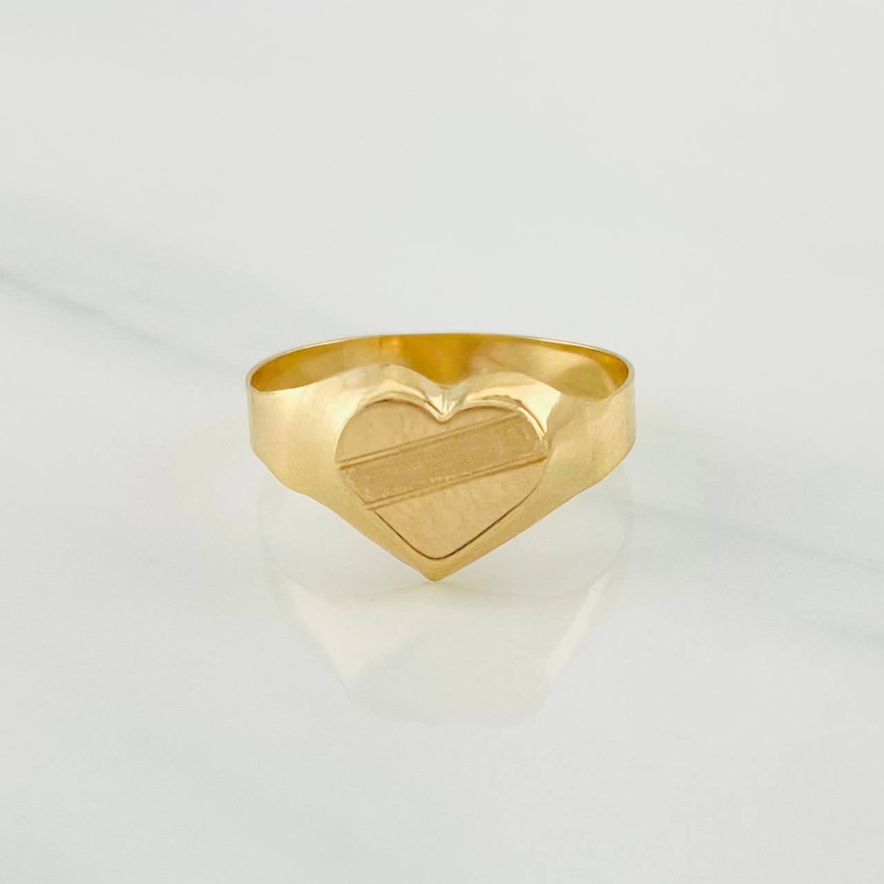 Heart Signet Ring 1.55g / T7 1/4 Yellow Gold 18K