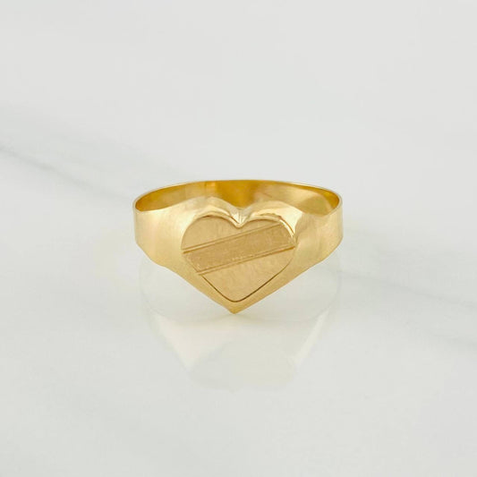 Heart Signet Ring 1.55g / T7 1/4 Yellow Gold 18K
