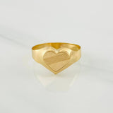 Heart Signet Ring 1.55g / T7 1/4 Yellow Gold 18K