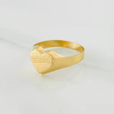 Heart Signet Ring 1.55g / T7 1/4 Yellow Gold 18K