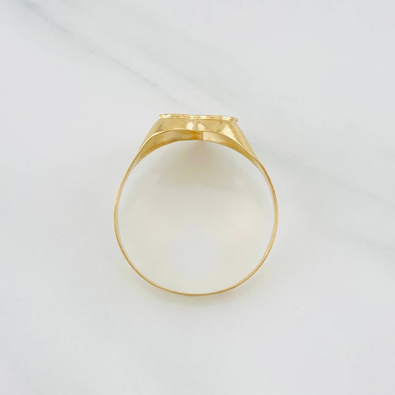 Heart Signet Ring 1.55g / T7 1/4 Yellow Gold 18K