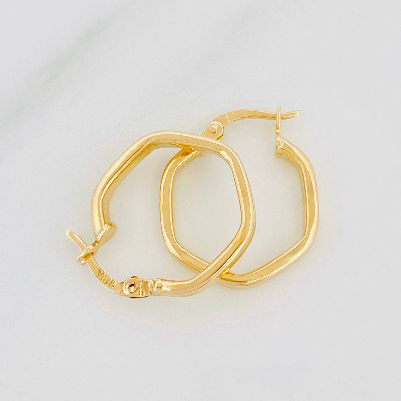 Candongas Hexa 1.3g / 3/4 in Oro Amarillo 18K
