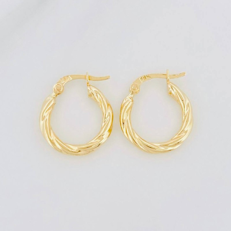 Hoop Earrings Kari 1.2g / 3/4 in Yellow Gold 18K
