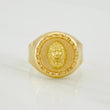 Lion Bordered Signet Ring 3.45g / T8 3/4 Yellow Gold 18K