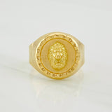 Lion Bordered Signet Ring 3.45g / T8 3/4 Yellow Gold 18K