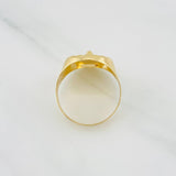 Lion Bordered Signet Ring 3.45g / T8 3/4 Yellow Gold 18K