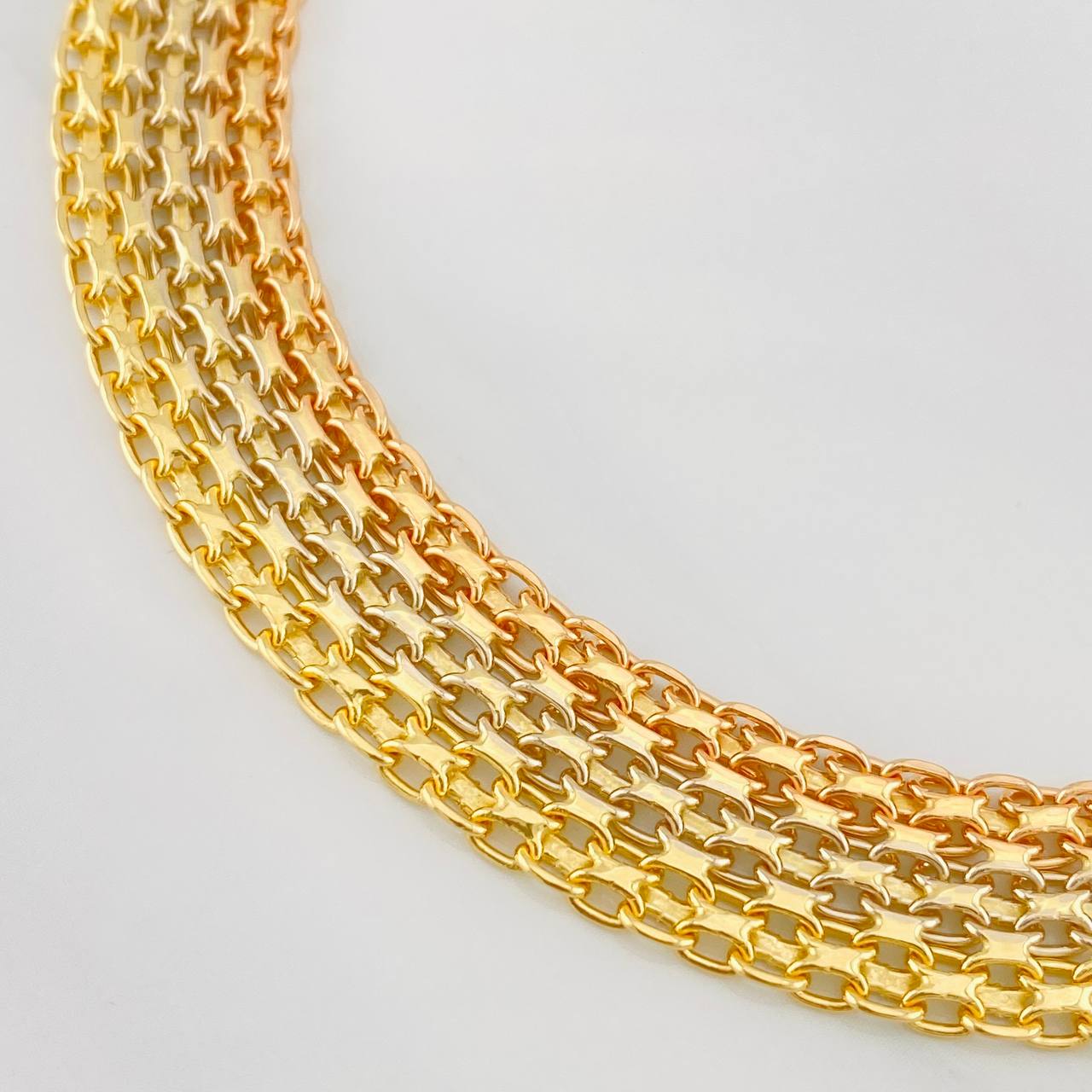 Bracelet China 20g / 8 1/4 in / 11.35mm Three Golds 18K