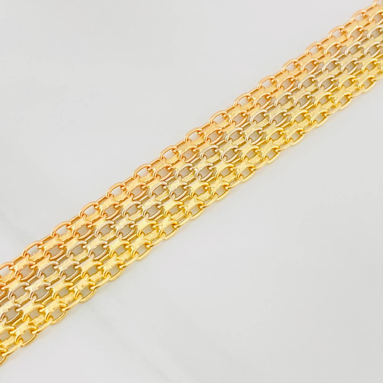 Bracelet China 20g / 8 1/4 in / 11.35mm Three Golds 18K
