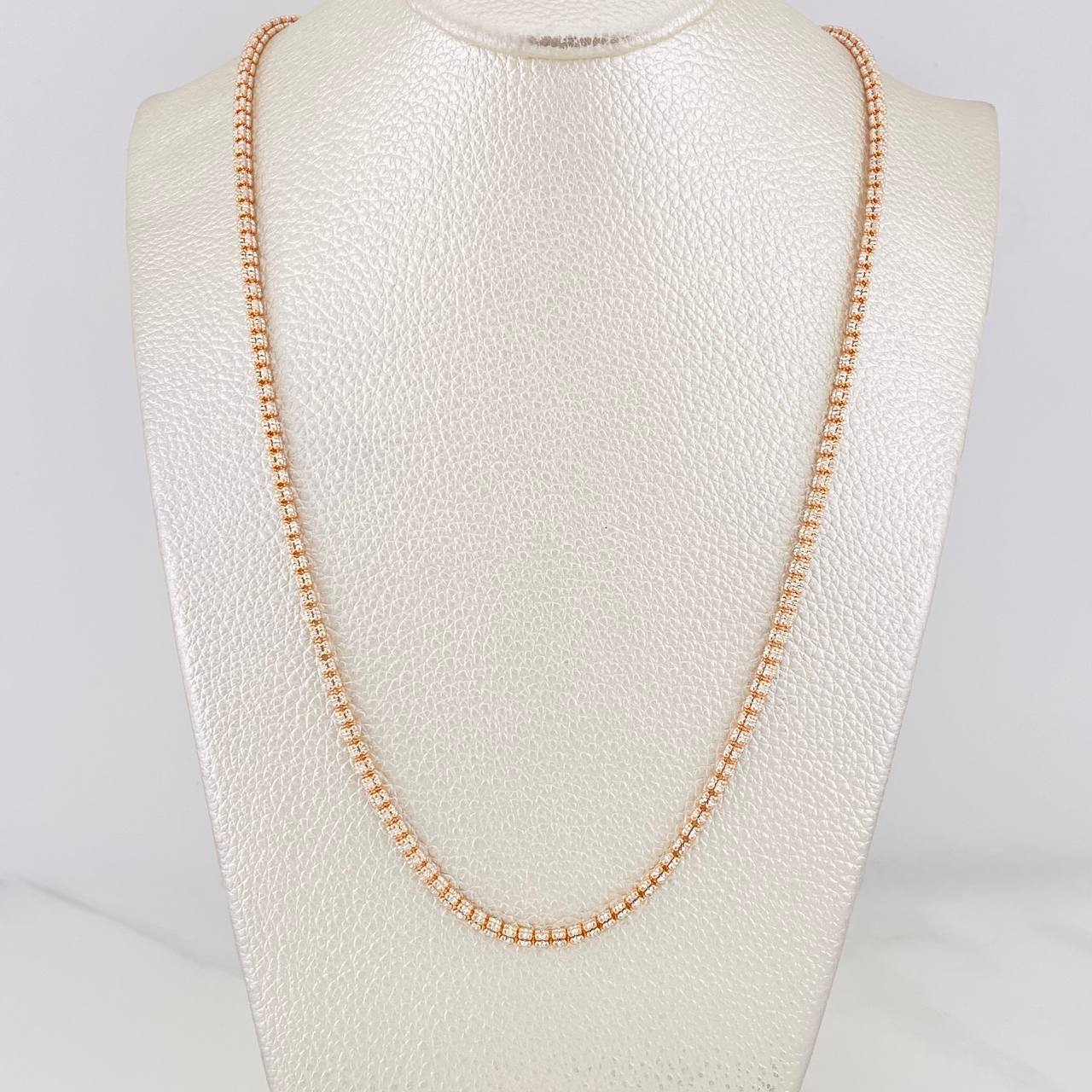 Ice Chain 18.5g / 28 in / 2.3mm Two-Tone White and Rose Gold 18K
