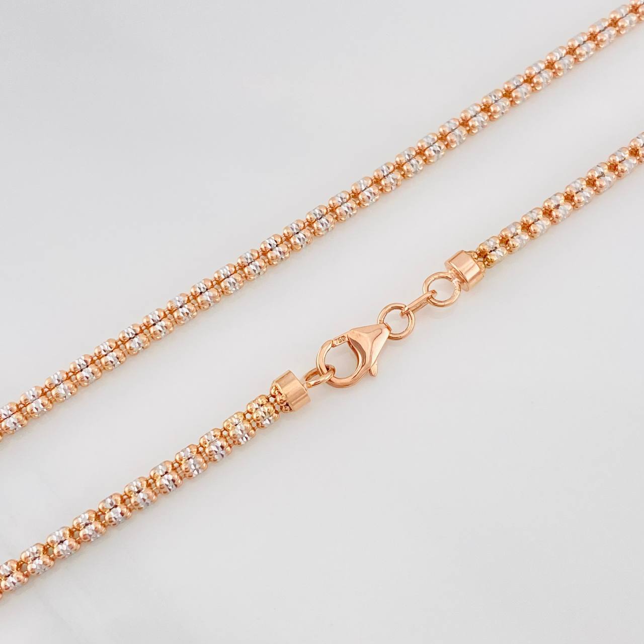 Ice Chain 18.5g / 28 in / 2.3mm Two-Tone White and Rose Gold 18K