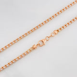Ice Chain 18.5g / 28 in / 2.3mm Two-Tone White and Rose Gold 18K