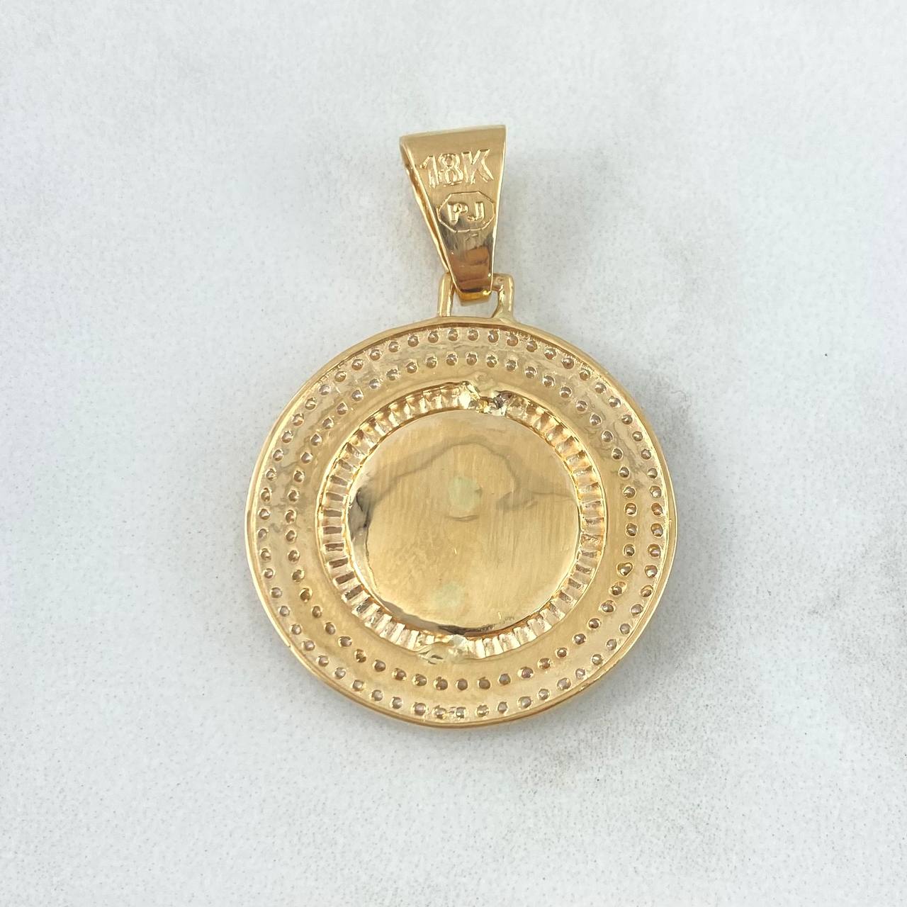 Custom Made to Order Pendant Customizable Letter Medallion 8gr / Diamond Cut White Zirconia 18K Yellow Gold