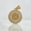 Custom Made to Order Pendant Customizable Letter Medallion 8gr / Diamond Cut White Zirconia 18K Yellow Gold