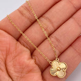 Cadena Aro Seguido Trebol 4.3gr / 19 3/4 in / 1.23mm Oro Amarillo 18K &