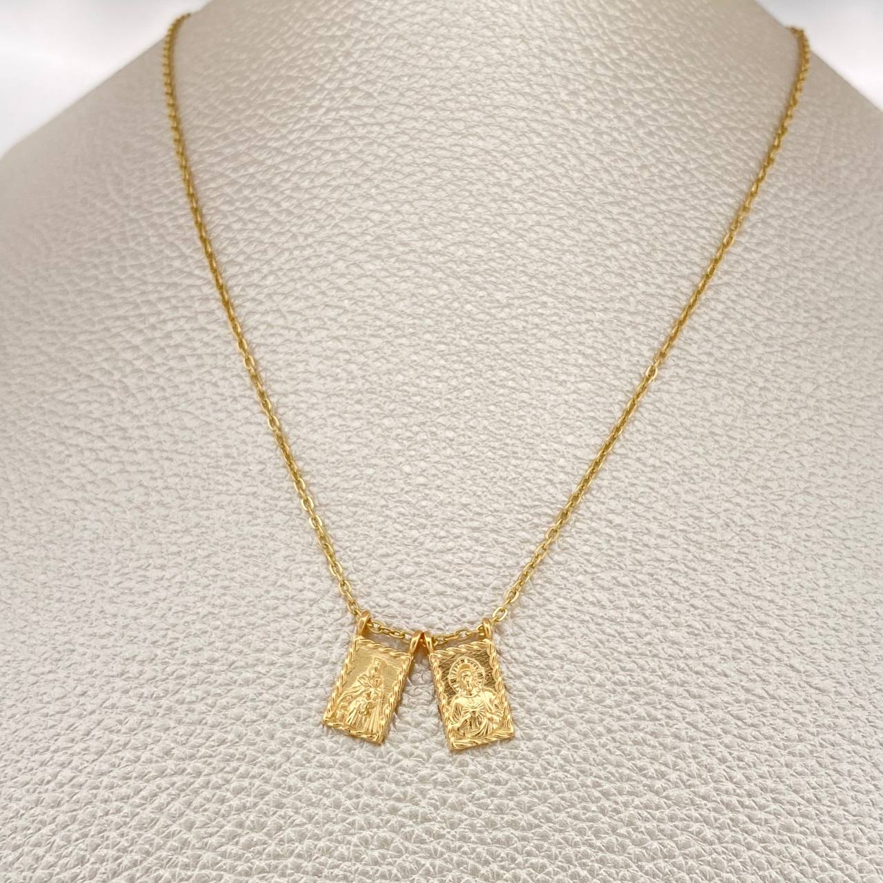 Cadena Aro Seguido Escapulario 4.15gr / 18 1/4 in / 1.2mm Oro Amarillo 18K &