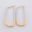 Hoop Earrings Clip 2.3g / 1 1/2 in Two-Tone Yellow White 18K Gold