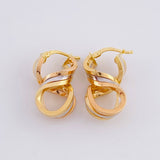 Hoop Earrings Resort 3.55g / 3/4 in Three Golds 18K