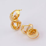 Hoop Earrings Resort 3.55g / 3/4 in Three Golds 18K