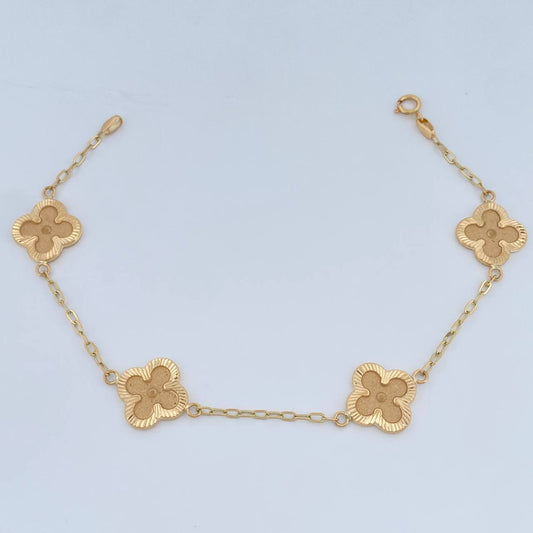 Pulso Trebol Cajon 3.05gr / 7 1/2 in / 1.8mm Oro Amarillo 18K %