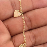 Tobillera Aro Seguido Figuras  3.55gr / 10 1/4 in / 1.5mm Oro Amarillo 18K %