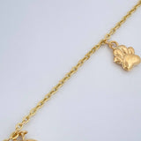 Tobillera Aro Seguido Figuras  3.55gr / 10 1/4 in / 1.5mm Oro Amarillo 18K %