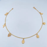 Tobillera Aro Seguido Figuras  3.55gr / 10 1/4 in / 1.5mm Oro Amarillo 18K %