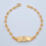 Pulso Bebé Placa Virgen Milagrosa Gc 1.85gr / 6 in / 3.37mm Oro Amarillo 18K %