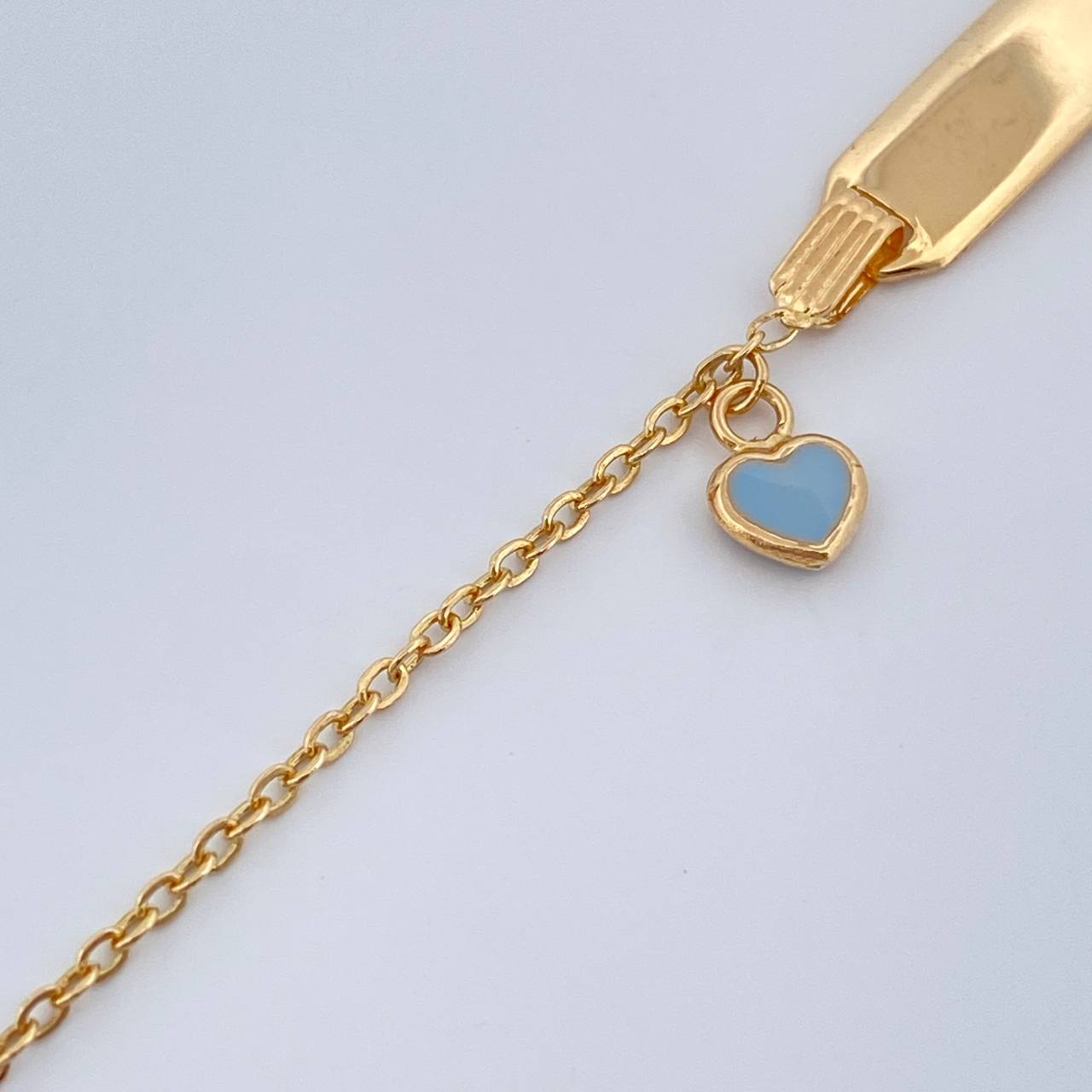 Pulso Bebé Placa Aro Seguido Corazon 1.6gr / 6 1/4 in / 1mm Oro Amarillo 18K %