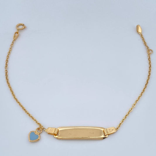 Pulso Bebé Placa Aro Seguido Corazon 1.6gr / 6 1/4 in / 1mm Oro Amarillo 18K %