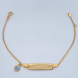 Pulso Bebé Placa Aro Seguido Corazon 1.6gr / 6 1/4 in / 1mm Oro Amarillo 18K %