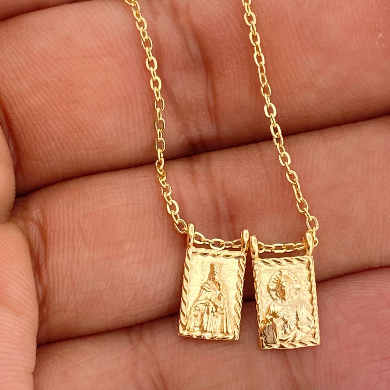 Cadena Aro seguido escapulario 4.05gr / 18 in / 1.4mm Oro Amarillo 18K %