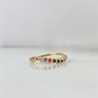 Star Ring Circles Curve 1.75gr / Size 6 3/4 / Colored Zircons Yellow Gold