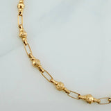 Pulso Rustico Bolas 4.65gr / 8 1/2 in / 3.95mm Oro Amarillo 18K %