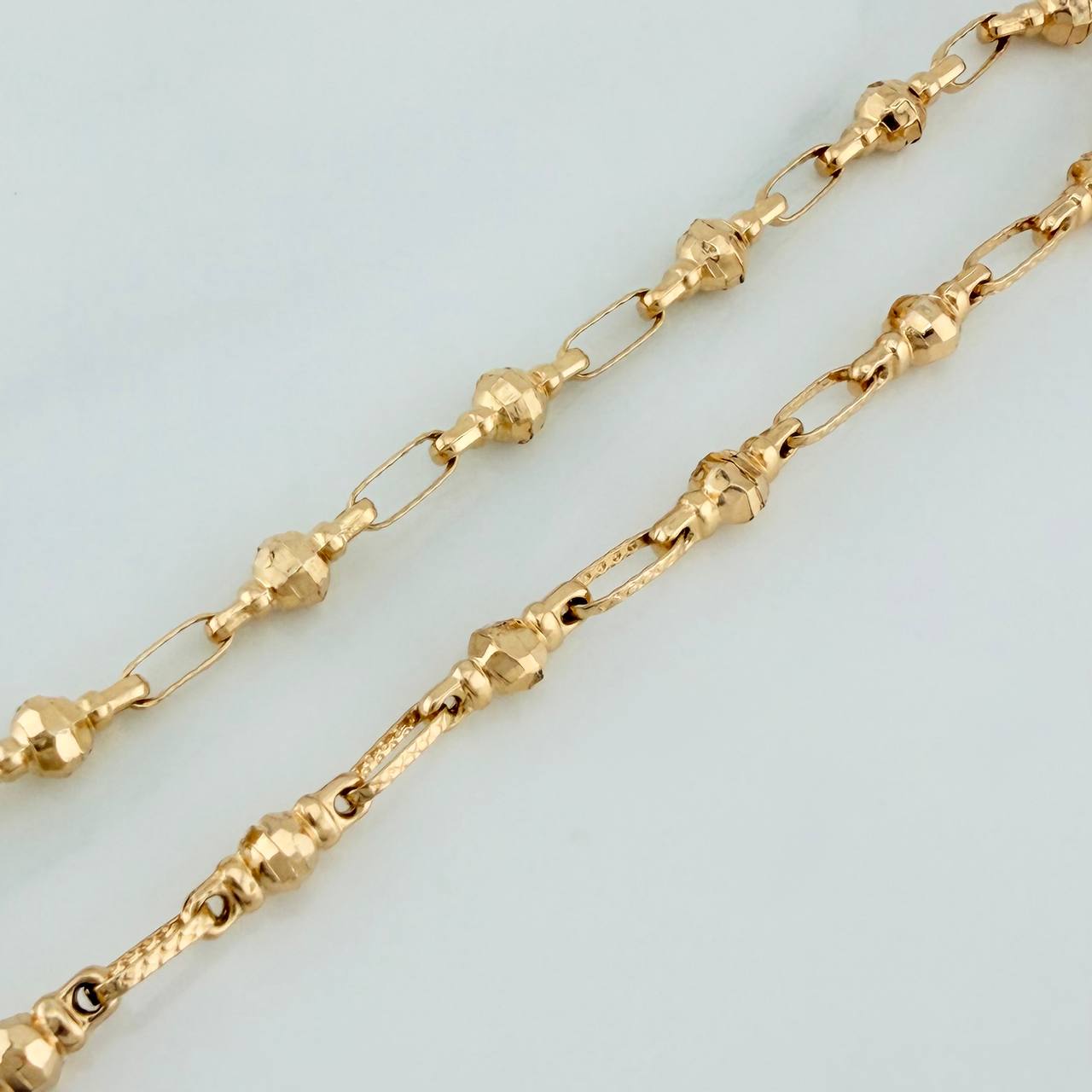 Pulso Rustico Bolas 4.65gr / 8 1/2 in / 3.95mm Oro Amarillo 18K %