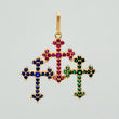 Pendant Three Crosses 1.7gr / 1 in / Yellow Gold 18K %