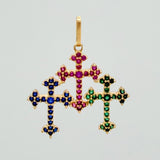 Pendant Three Crosses 1.7gr / 1 in / Yellow Gold 18K %