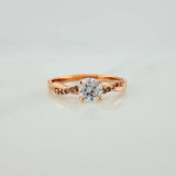 Anillo Solitario Entrelazado 2.1gr / T7 1/4 / Oro Rosa 18K %